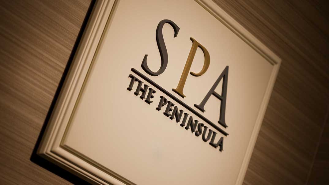 Sign at the entrance of the spa shanghai